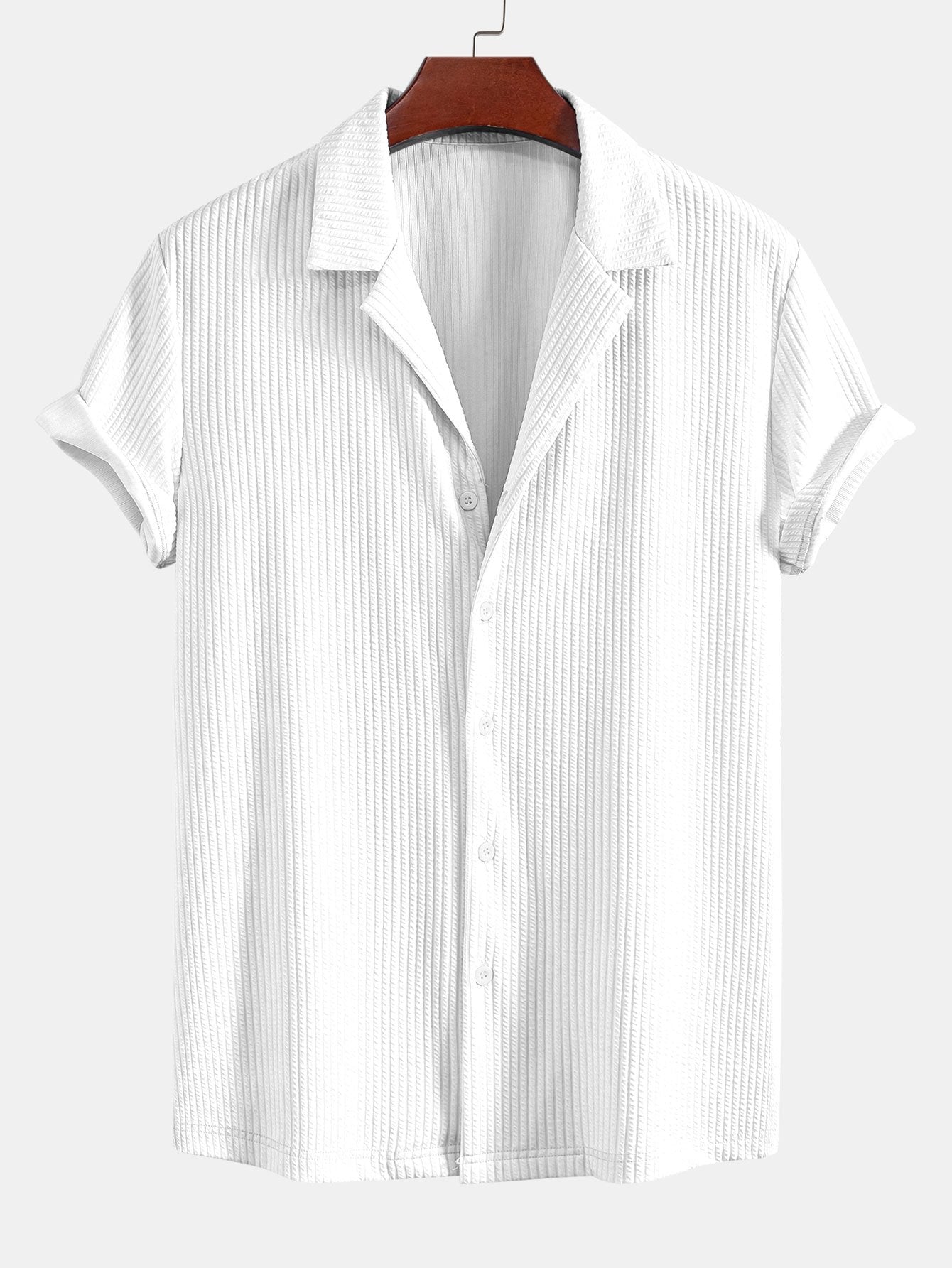 Camicia Cubana Profonda a Coste Muscle Fit & Pantaloni Corti a Coste con Coulisse