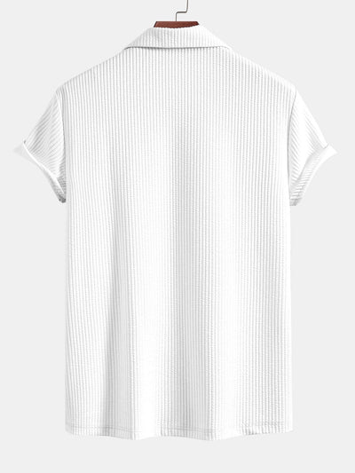 Camicia Cubana Profonda a Coste Muscle Fit & Pantaloni Corti a Coste con Coulisse