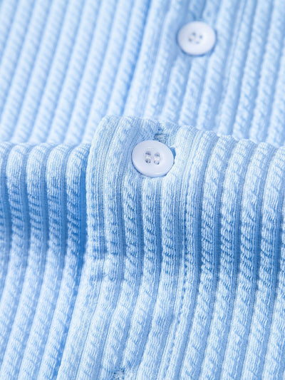 Camicia a Collo Alto a Costine Fit Muscolare