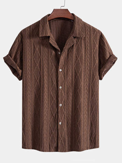 Camicia Cubana Jacquard Geometrica