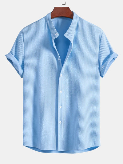 Camicia a Collo Alto a Costine Fit Muscolare