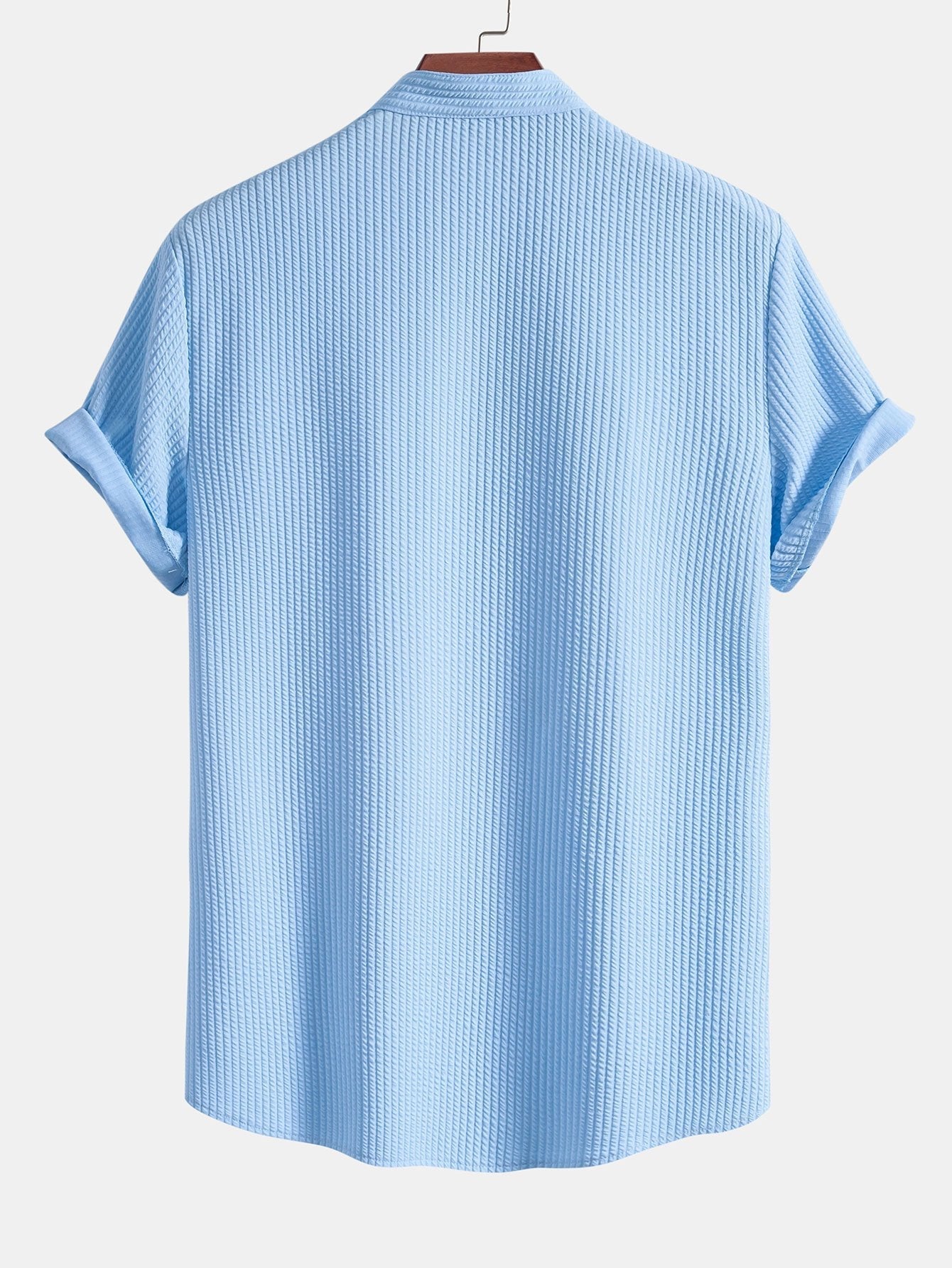 Camicia a Collo Alto a Costine Fit Muscolare
