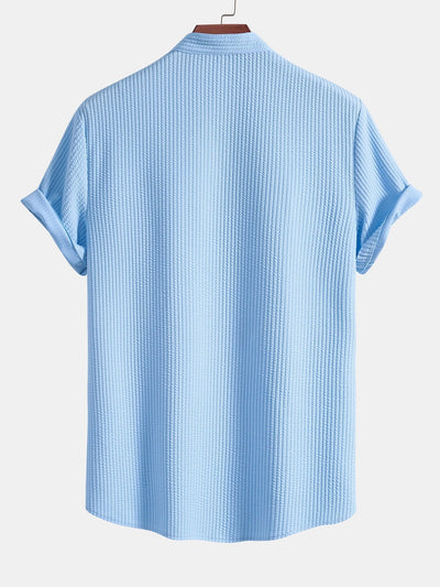 Camicia a Collo Alto a Costine Fit Muscolare