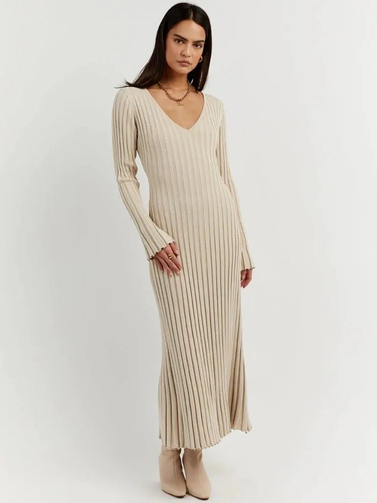Lucy™ | Vestito Midi a Maniche Lunghe