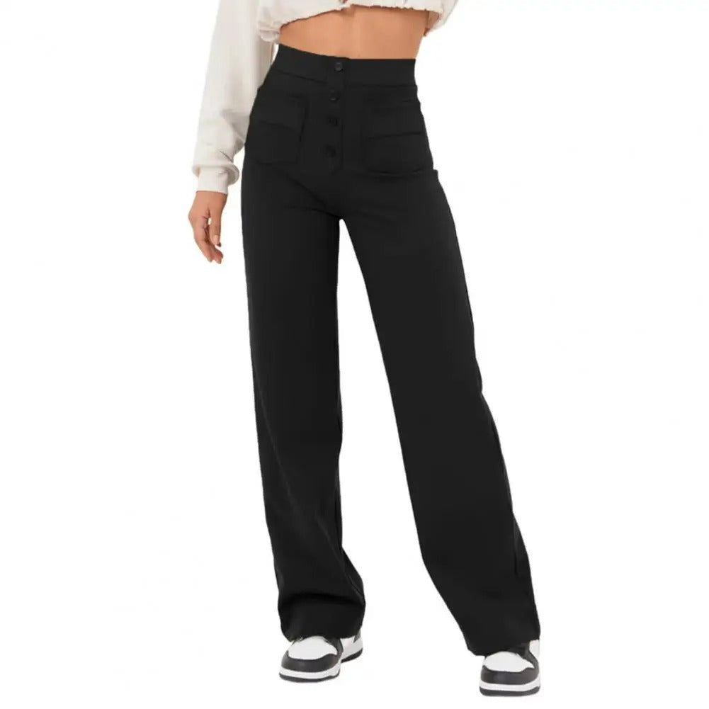 VIVACE | Pantaloni a Vita Alta in Cotone Elegante