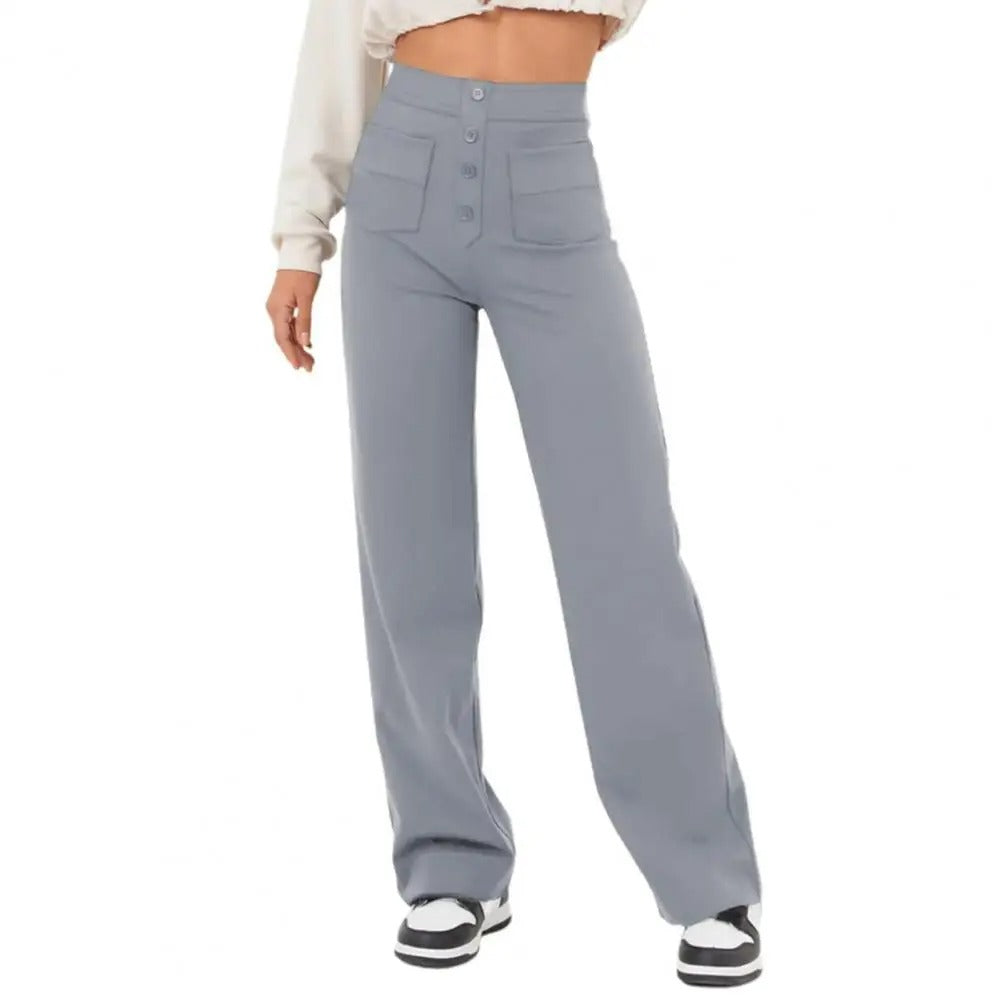 VIVACE | Pantaloni a Vita Alta in Cotone Elegante