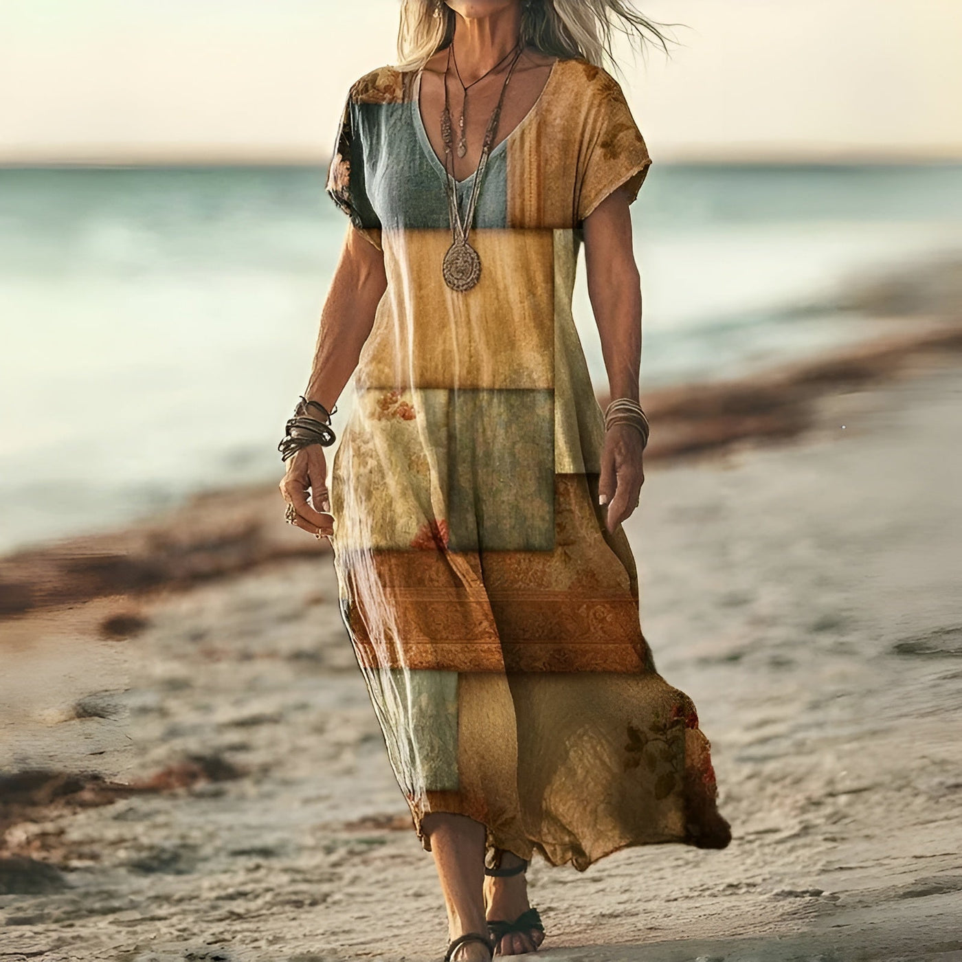 Leviana™ | Elegant Floral Print Boho Dress